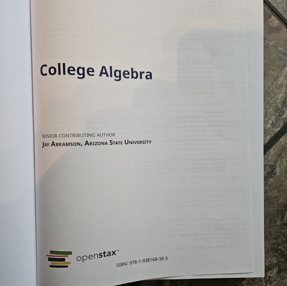 College Algebra Textbook - Picture 4 of 6
